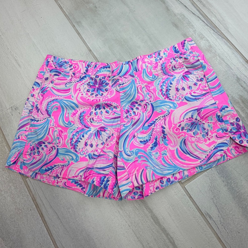 Lilly Pulitzer Ocean View Shorts Don't Be Jelly Size Medium Floral